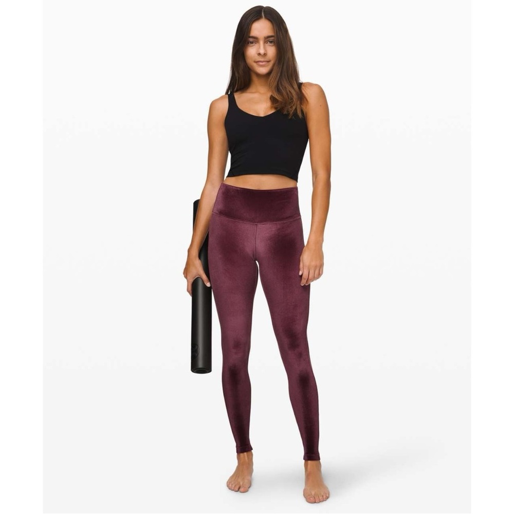 Lululemon Wunder Lounge High-Rise Tight 28" Velvet Garnet Cranberry Size 8